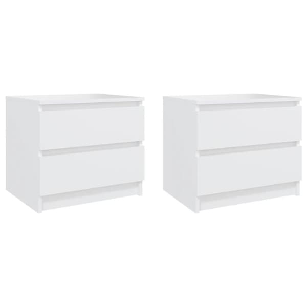 vidaXL Nattbord 2 stk hvit 50x39x43,5 cm sponplate
