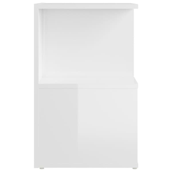 vidaXL sengeskabe 2 stk. 35x35x55 cm spånplade hvid højglans