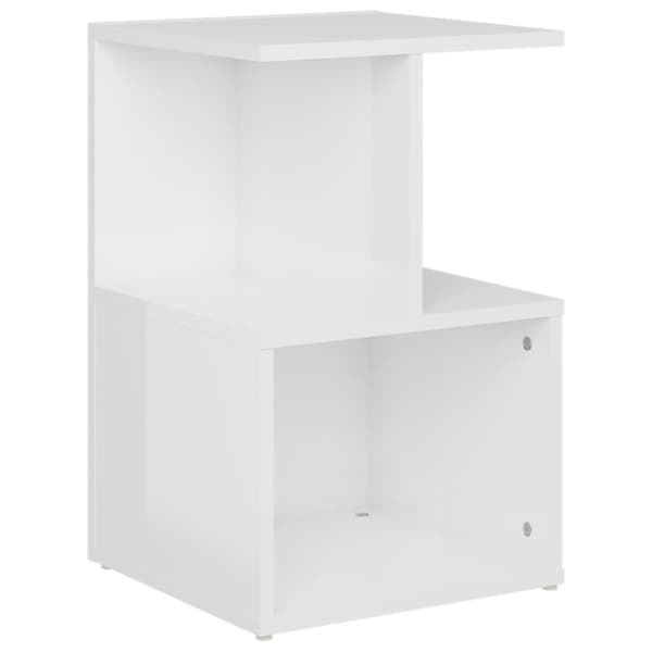 vidaXL sengeskab 35x35x55 cm spånplade hvid højglans