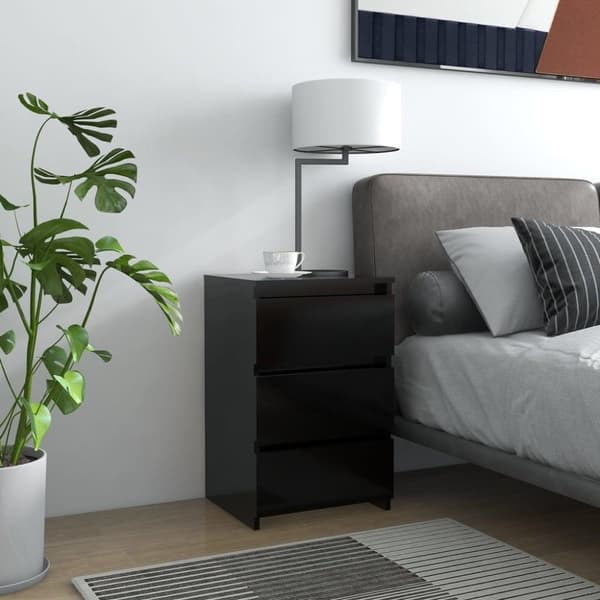 vidaXL Sängbord svart 40x35x62,5 cm konstruerat trä
