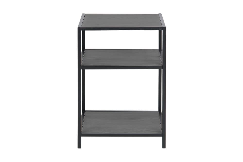 ZUMAR Sängbord 42 cm 2 Hyllor Svart/Matt Svart