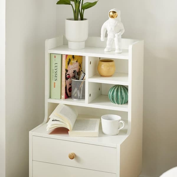 SoBuy Nattduksbord med 2 lådor,Soffbord,Sidobord,Sängbord,FBT100-W