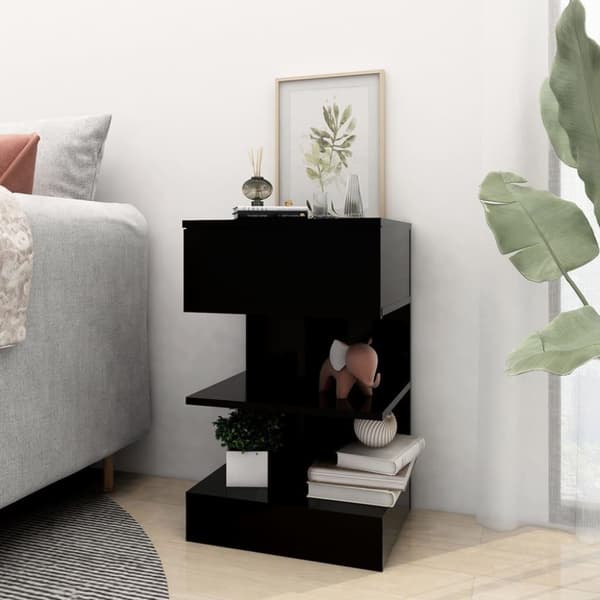 vidaXL sengeskabe 2 stk. 40x35x65 cm sort