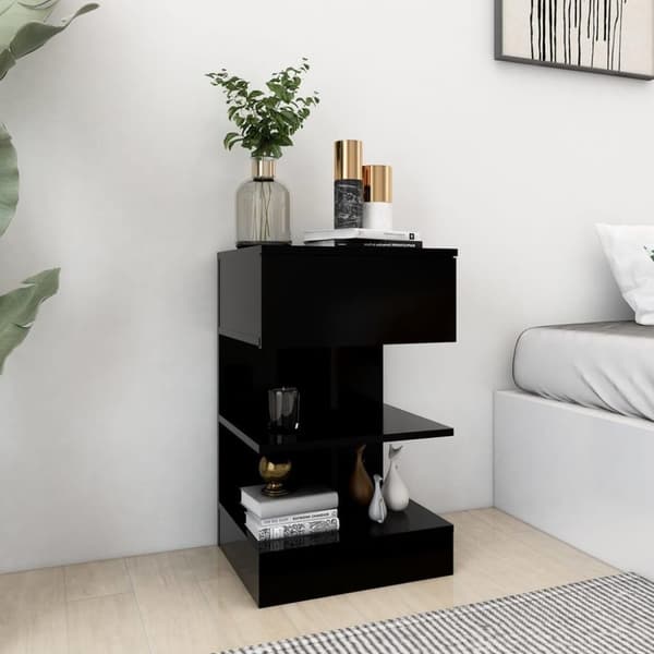 vidaXL sengeskabe 2 stk. 40x35x65 cm sort