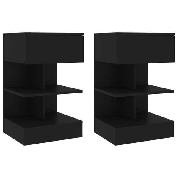 vidaXL sengeskabe 2 stk. 40x35x65 cm sort