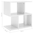 Miniatyrbilde 7 av 9: vidaXL Nattbord høyglans hvit 50x30x51,5 cm sponplate