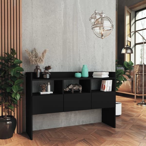 vidaXL Skjenk svart 105x30x70 cm sponplate