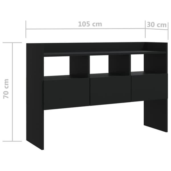 vidaXL Skjenk svart 105x30x70 cm sponplate