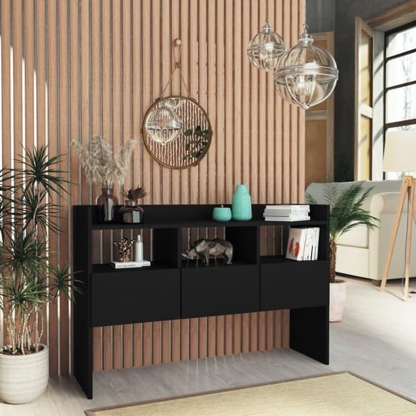 vidaXL Skjenk svart 105x30x70 cm sponplate