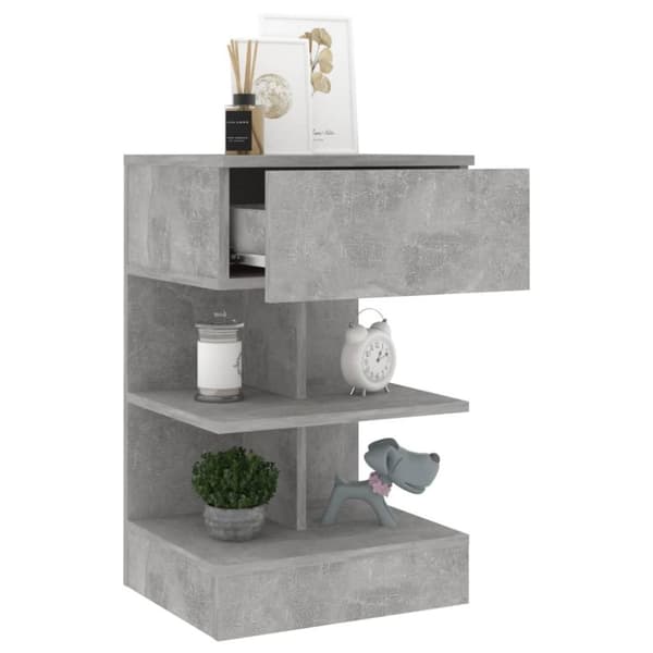 vidaXL Nattbord 2 stk betonggrå 40x35x65 cm