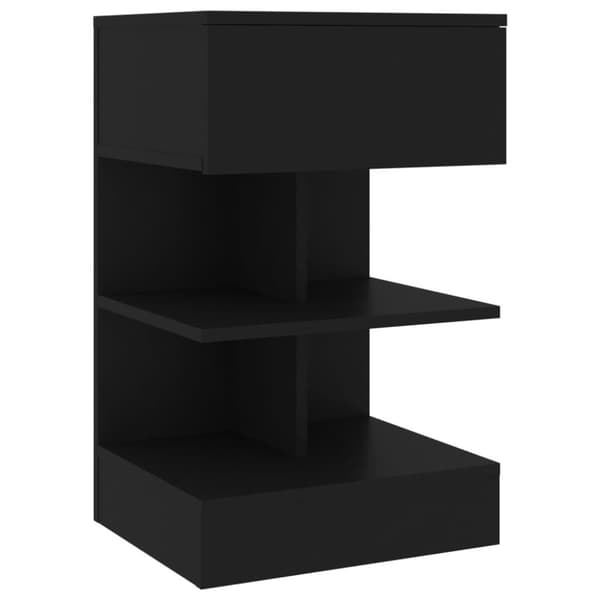 vidaXL Nattbord svart 40x35x65 cm sponplate