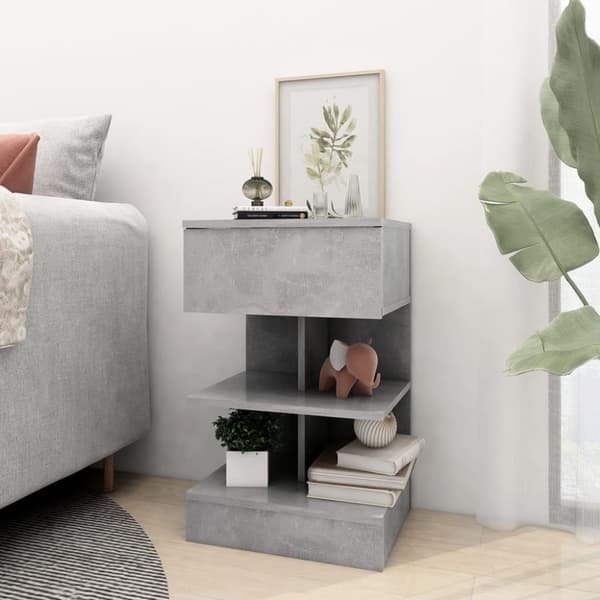 vidaXL sengeskab 40x35x65 cm spånplade betongrå