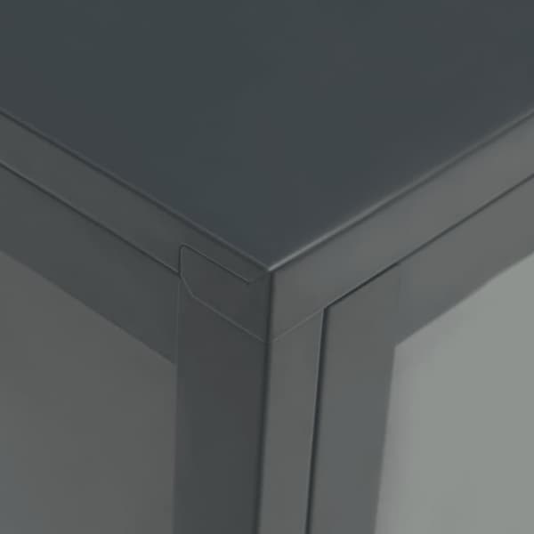 vidaXL Skjenk antrasitt 70x35x70 cm stål og glass
