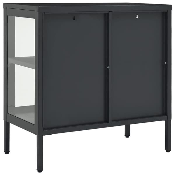 vidaXL Skjenk antrasitt 70x35x70 cm stål og glass