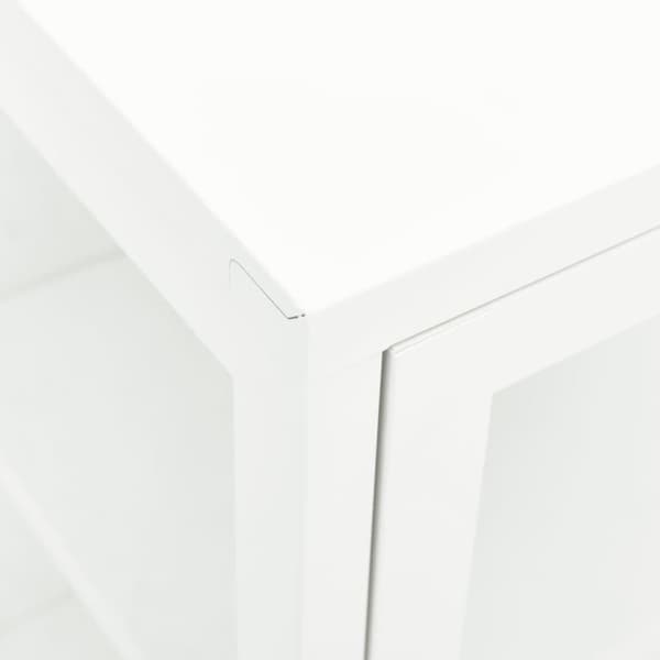 vidaXL Skänk vit 70x35x70 cm stål och glas