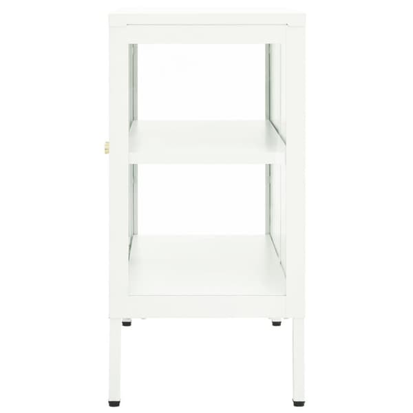 vidaXL Skänk vit 70x35x70 cm stål och glas
