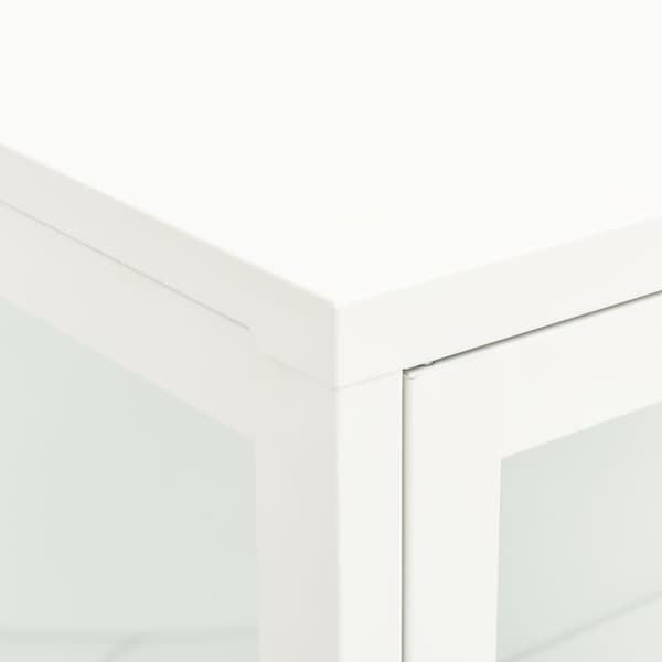 vidaXL Skänk vit 75x35x105 cm stål och glas