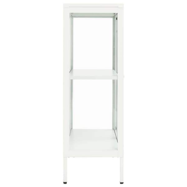vidaXL Skänk vit 75x35x105 cm stål och glas