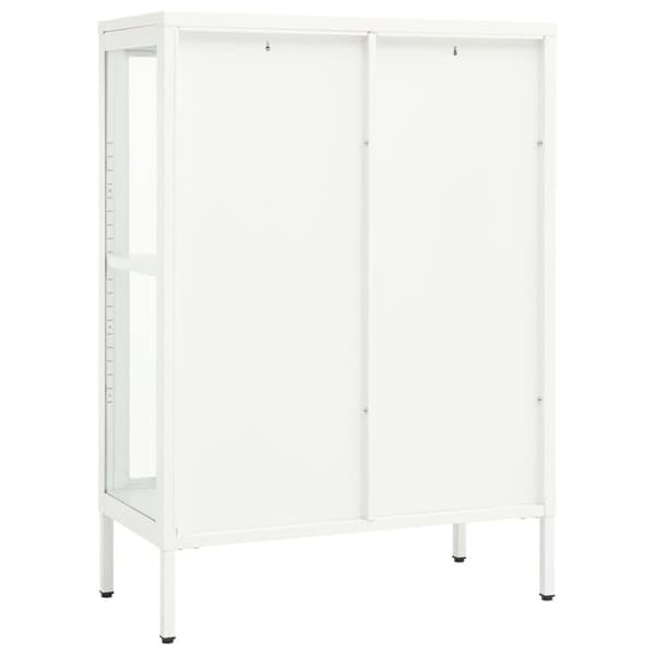 vidaXL Skänk vit 75x35x105 cm stål och glas