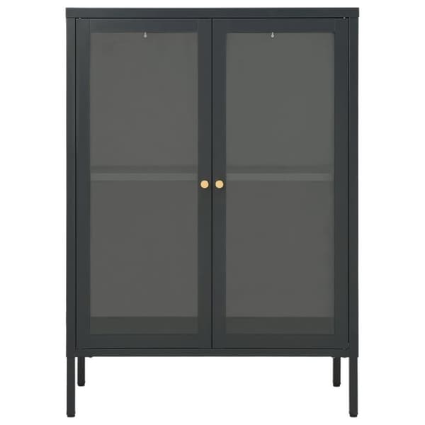 vidaXL Skänk antracit 75x35x105 cm stål och glas