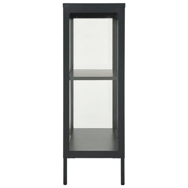 vidaXL Skänk antracit 75x35x105 cm stål och glas