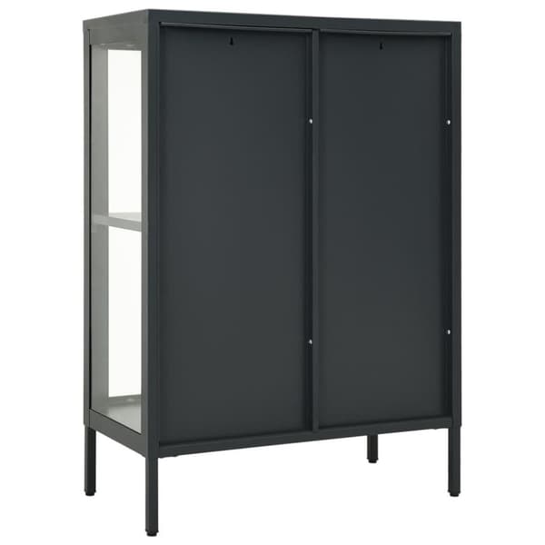 vidaXL Skänk antracit 75x35x105 cm stål och glas