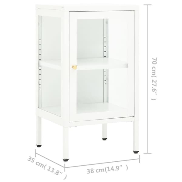vidaXL skænk 38x35x70 cm metal og glas
