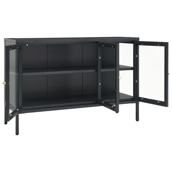 vidaXL Senkki antrasiitti 105x35x70 cm teräs ja lasi