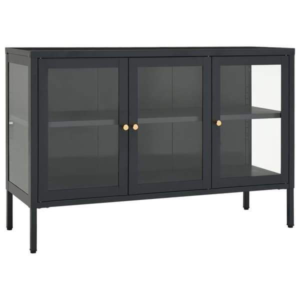 vidaXL Senkki antrasiitti 105x35x70 cm teräs ja lasi