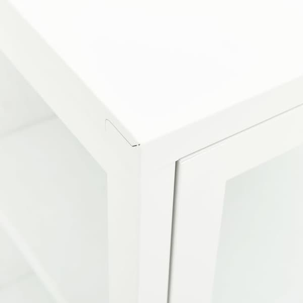vidaXL skænk 105x35x70 cm stål og glas hvid