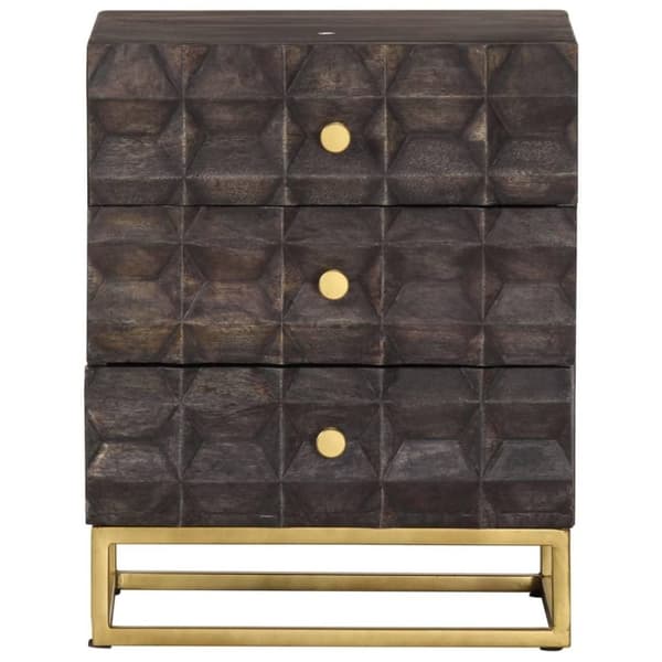 vidaXL sengeskab 40x30x50 cm massivt mangotræ sort
