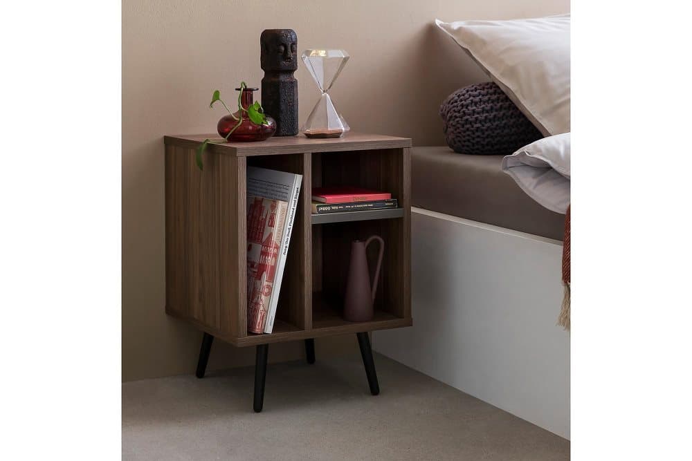 PRAINO Sängbord 40x40 cm Grå/Brun