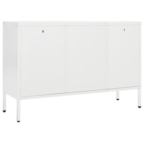 vidaXL Skänk vit 105x35x70 cm stål och härdat glas
