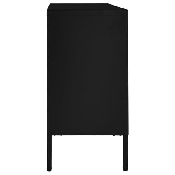 vidaXL skænk 105x35x70 cm stål og glas sort