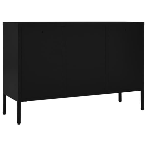 vidaXL skænk 105x35x70 cm stål og glas sort