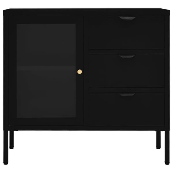 vidaXL Senkki musta 75x35x70 cm teräs ja karkaistu lasi
