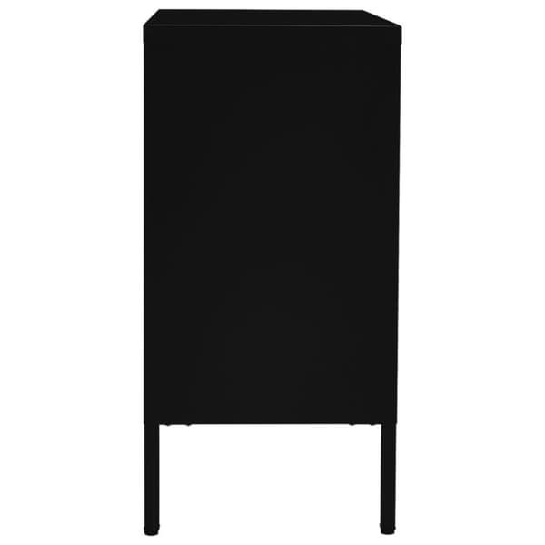 vidaXL Senkki musta 75x35x70 cm teräs ja karkaistu lasi