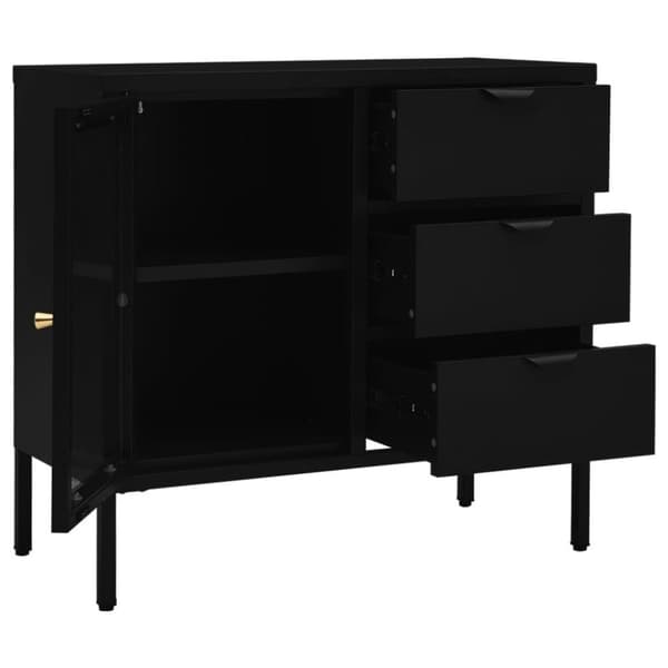 vidaXL Senkki musta 75x35x70 cm teräs ja karkaistu lasi