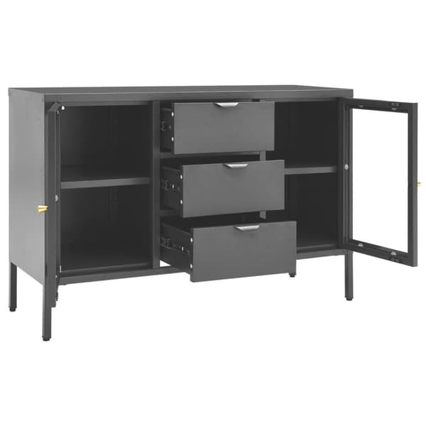 vidaXL Senkki antrasiitti 105x35x70 cm teräs ja karkaistu lasi