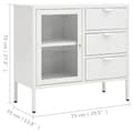 Pikkukuva 11 / 11: vidaXL Senkki valkoinen 75x35x70 cm teräs ja karkaistu lasi