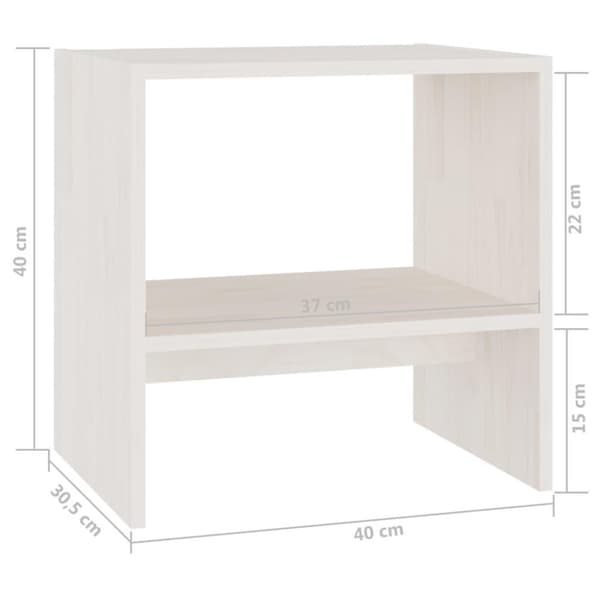 vidaXL Nattbord 2 stk hvit 40x30,5x40 cm heltre furu