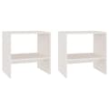 Miniatyrbilde 2 av 10: vidaXL Nattbord 2 stk hvit 40x30,5x40 cm heltre furu