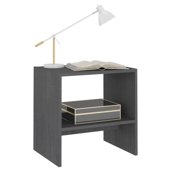 vidaXL sengeskabe 2 stk. 40x30,5x40 cm massivt fyrretræ grå