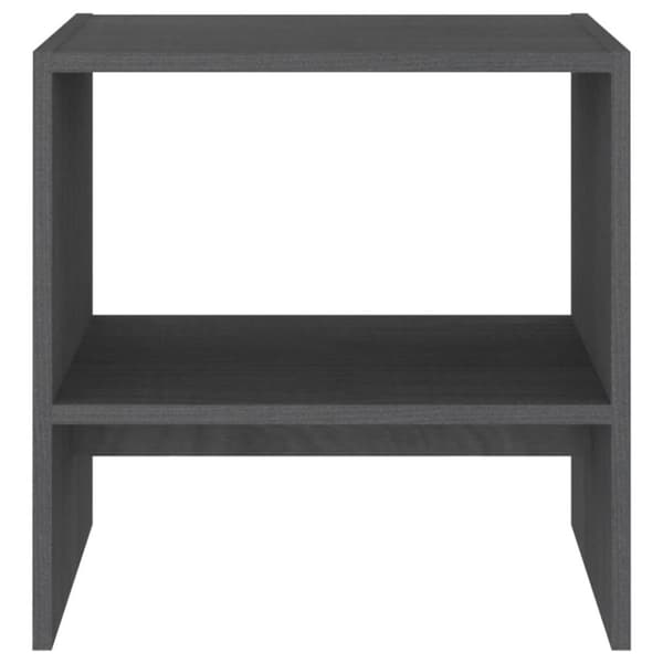 vidaXL sengeskabe 2 stk. 40x30,5x40 cm massivt fyrretræ grå