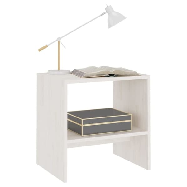 vidaXL sengeskab 40x30,5x40 cm massivt fyrretræ hvid