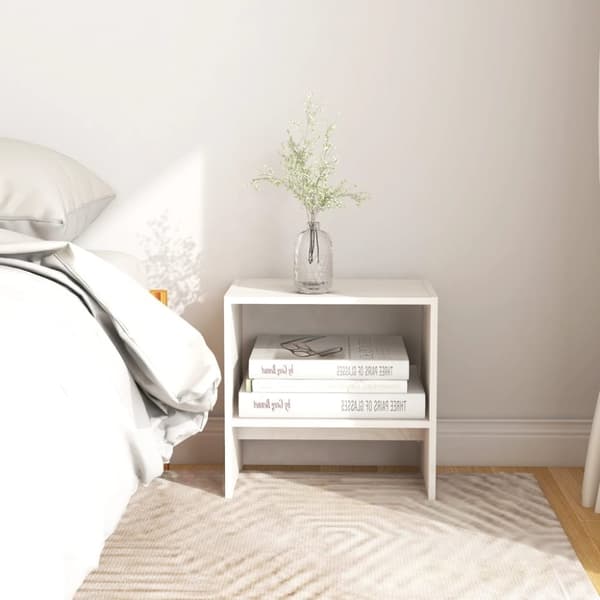 vidaXL sengeskab 40x30,5x40 cm massivt fyrretræ hvid