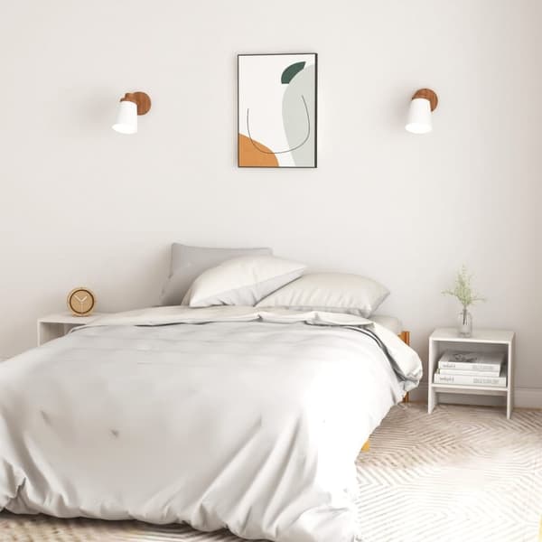 vidaXL sengeskab 40x30,5x40 cm massivt fyrretræ hvid