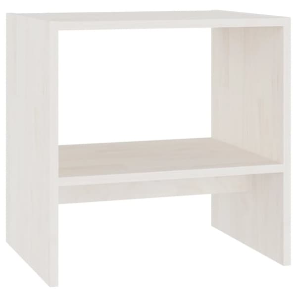 vidaXL sengeskab 40x30,5x40 cm massivt fyrretræ hvid