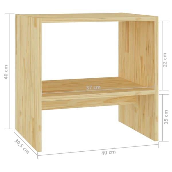 vidaXL sengeborde 2 stk. 40x30,5x40 cm massivt fyrretræ