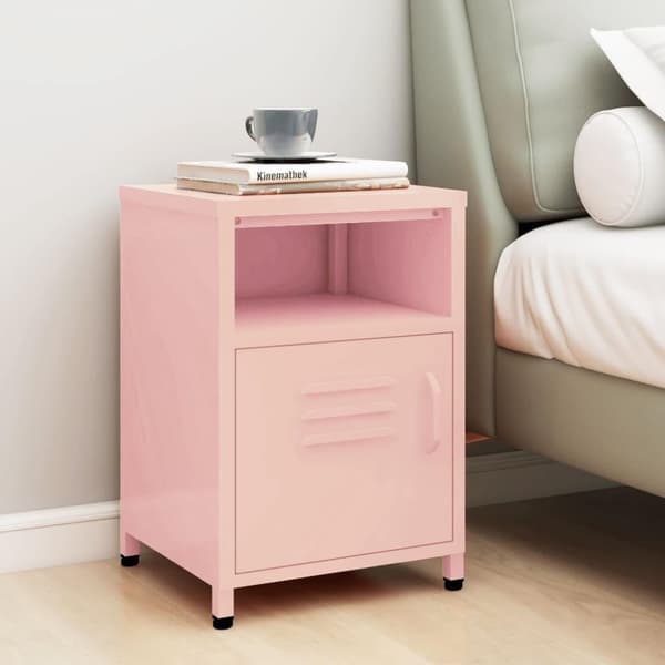 vidaXL natbord 35x35x51 cm stål pink